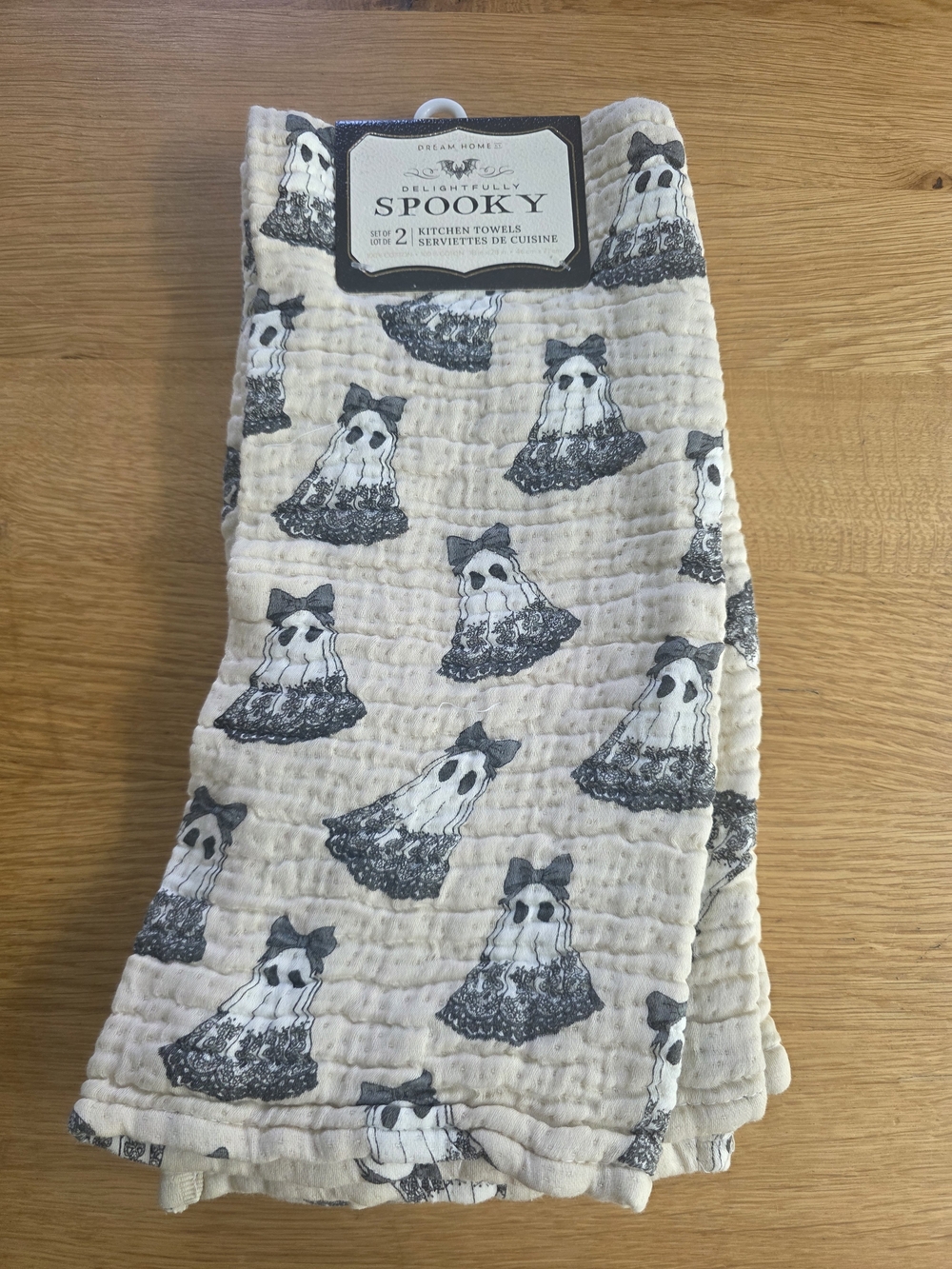 Dream Home Delightfully Spooky Halloween Ghost Kitchen Dish Towels 100% Cotton